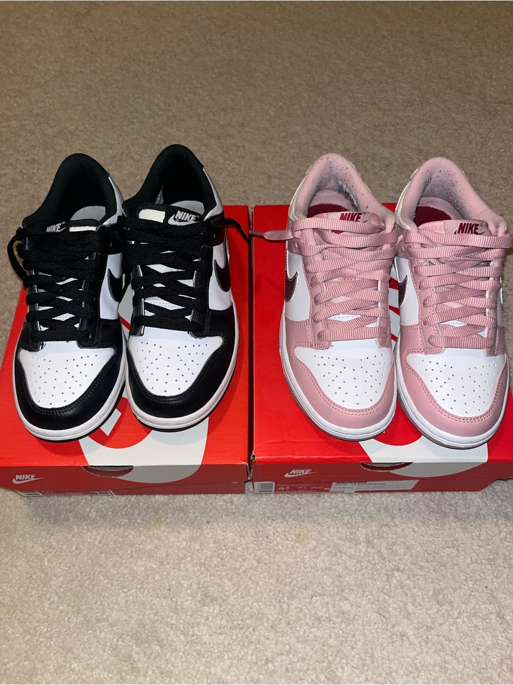 Nike Dunk Low — Black/White & Pink/White Twin Pack